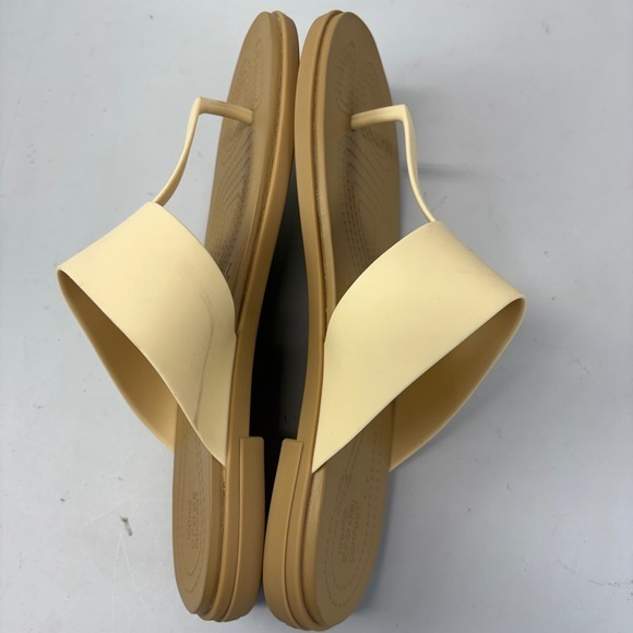 Crocs Tulum Flip Flop Womens 11 Beige Cream Cushioned Footbed Casual Sandals - Picture 9 of 9